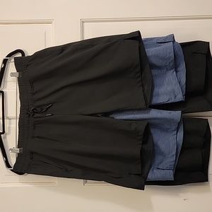 Mondetta knit shorts, size Large, 2 black, 1 blue